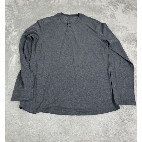 Lululemon Long Sleeve Henley T Shirt Men's Size Large Gray - Picture 1 of 9